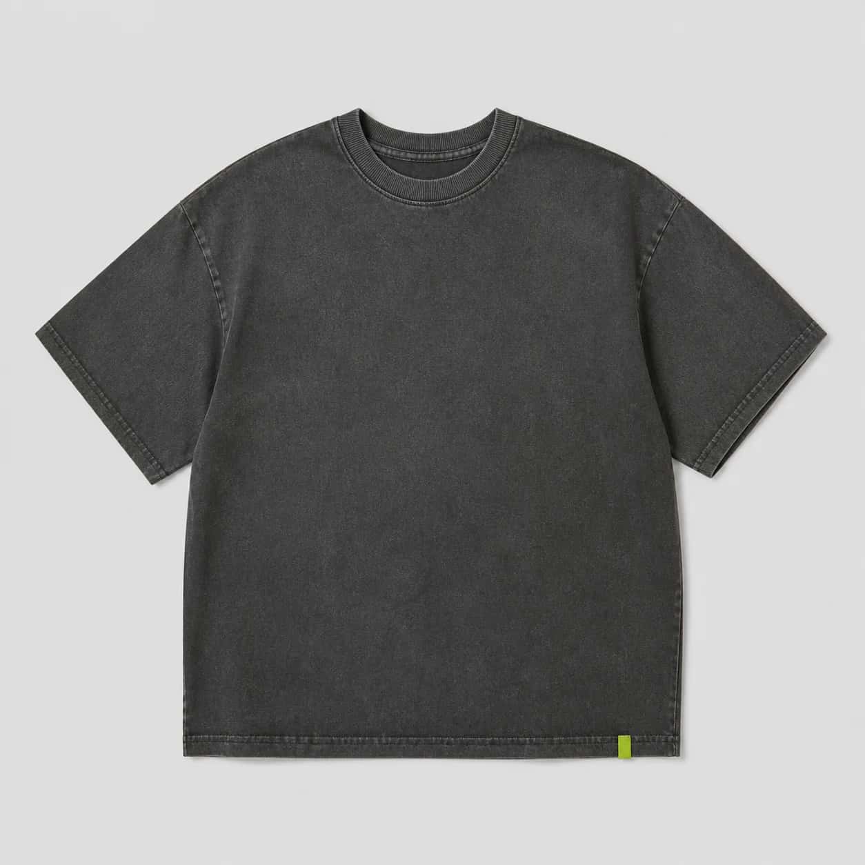 Washed charcoal oversized heavyweight T-shirt laid flat